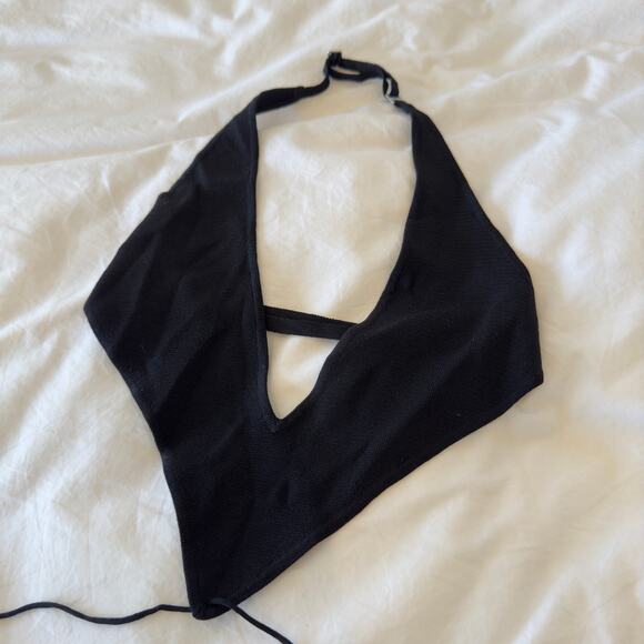Aya Muse Tetra Cutout Halterneck Top in Black Size S - Picture 2 of 7